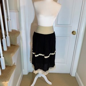 NWT, silk crinkle skirt with cotton stretch band.